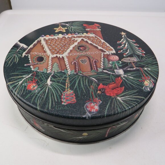 Gingerbread Birdhouse Metal Tin matte finish Cardinal Bird - Picture 2 of 6
